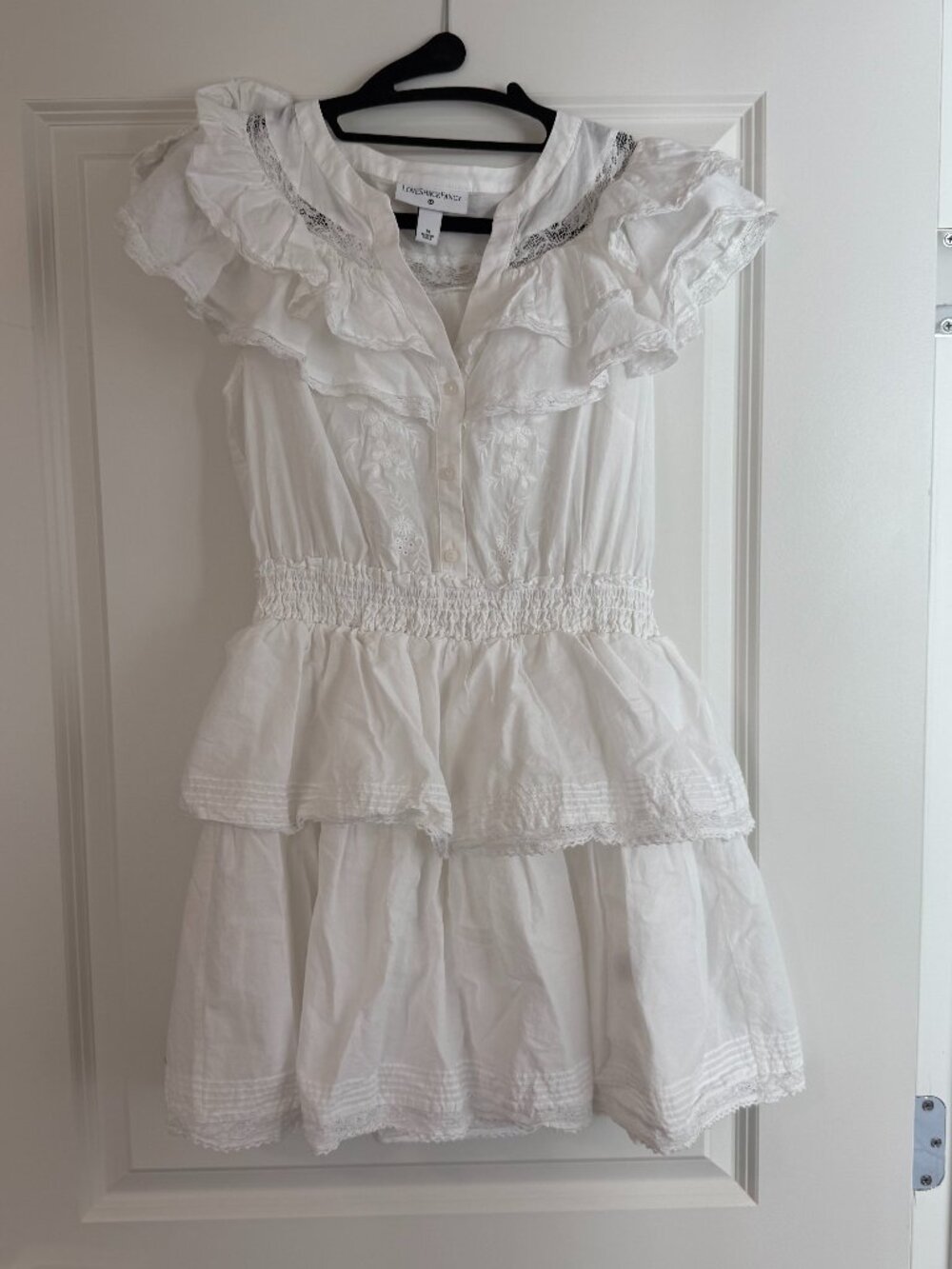 LoveShackFancy x Target White Ruffle Eyelet Mini Dress Size M